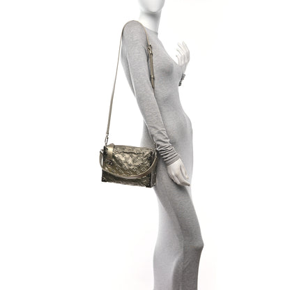 Louis Vuitton Calfskin Debossed Monogram Side Trunk Light Gold 2 of 9