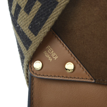 Fendi Vitello Grace Suede Flip Tote Nocciola Marrone 6 of 9
