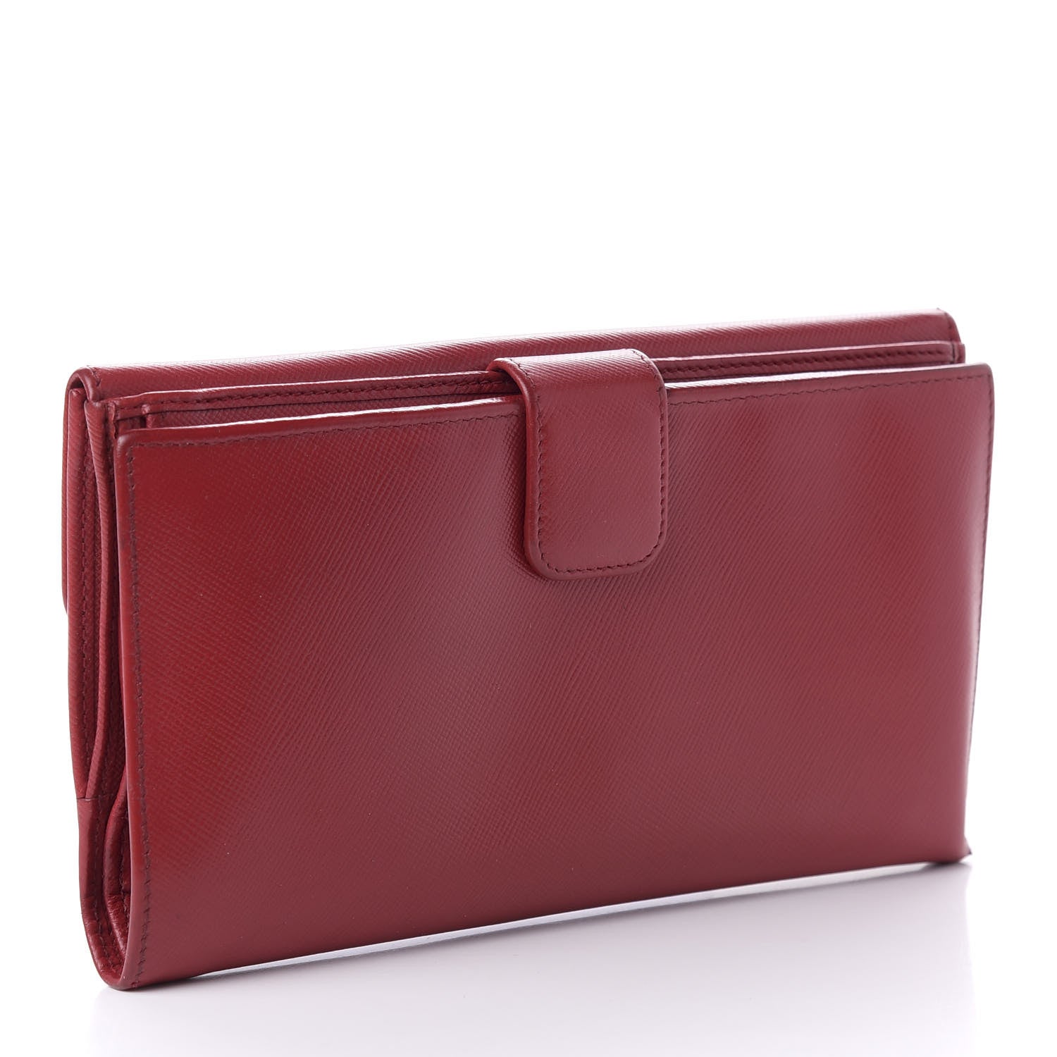 Prada Saffiano Metal Continental Flap Wallet Fuoco 3 of 7