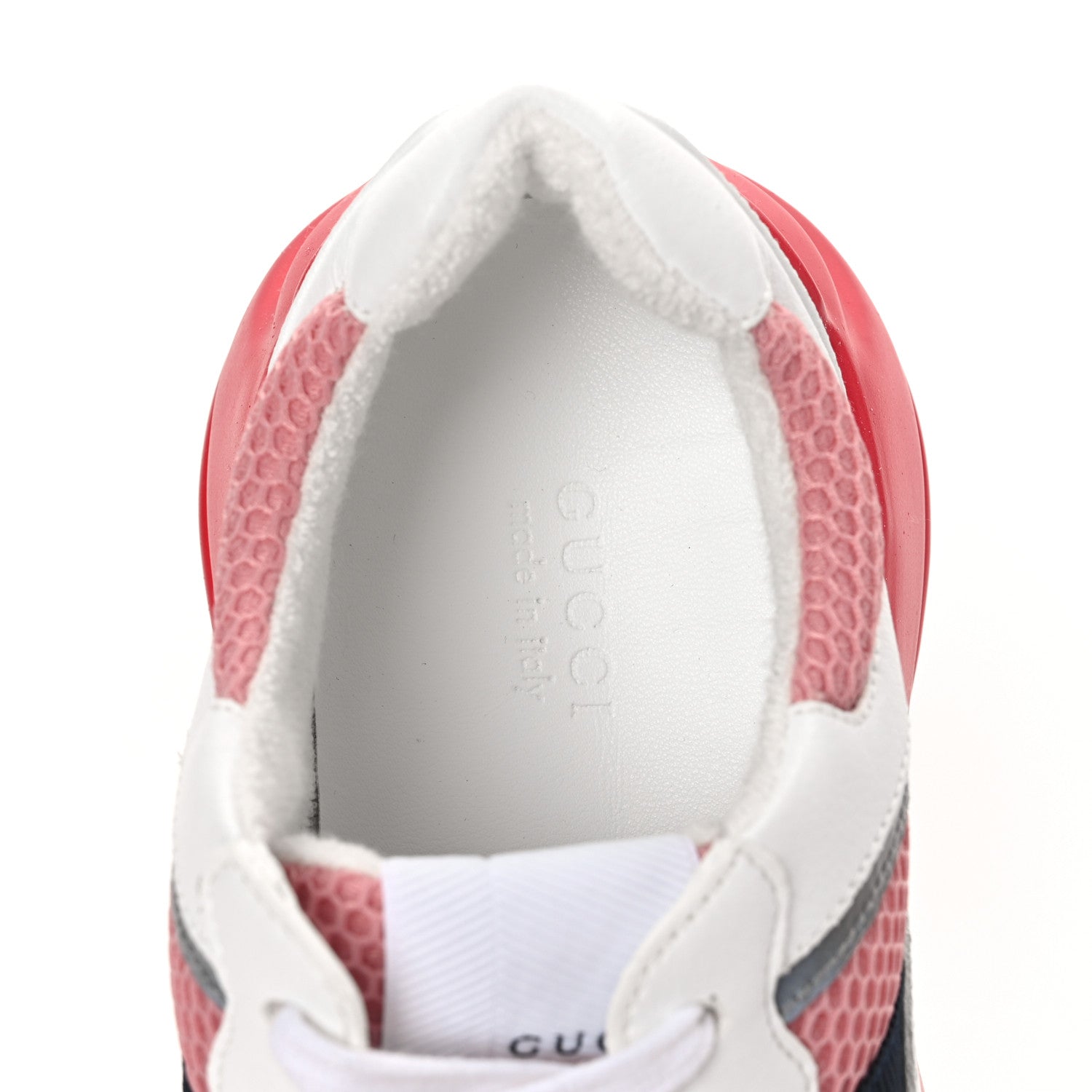 Gucci Lavaredo Eco Fabric Mesh Web Womens Rhyton Reflective Sneakers 37 Great White Water Rose Silver 7 of 7