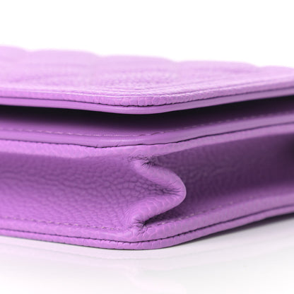Chanel Caviar Quilted Boy Wallet On Chain WOC Purple 10 of 11