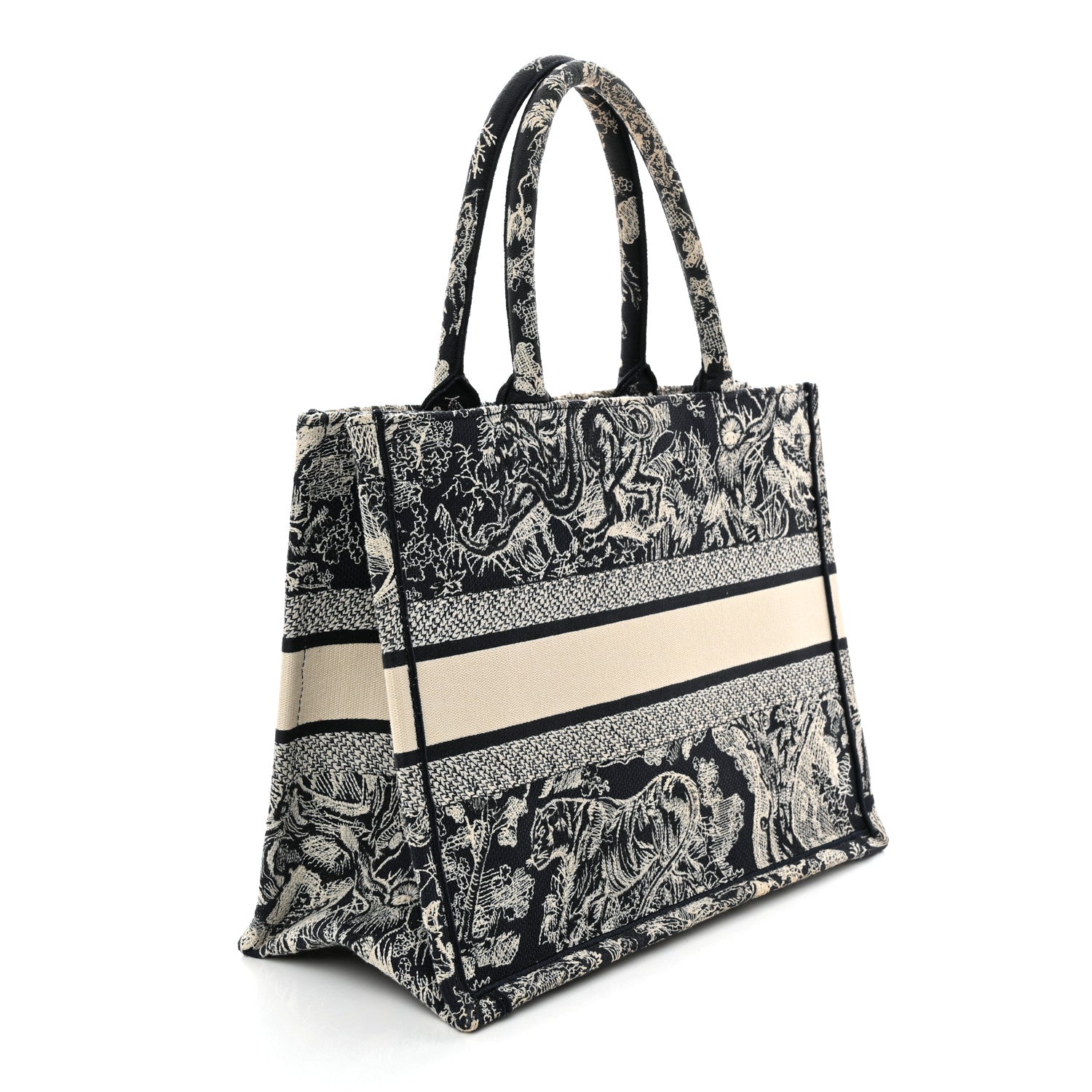 Christian Dior Canvas Embroidered Medium Dioriviera Toile De Jouy Reverse Book Tote Blue 3 of 15