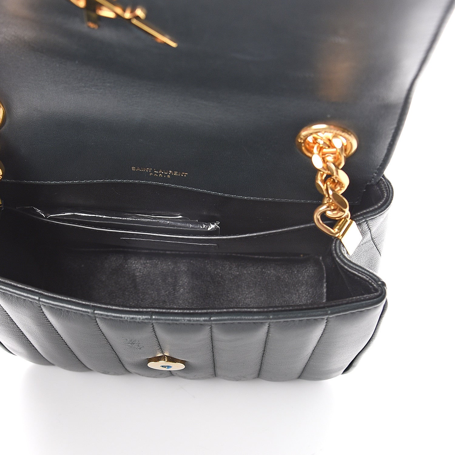 Saint Laurent Lambskin Matelasse Monogram Medium Vicky Chain Bag Dark Green 4 of 8