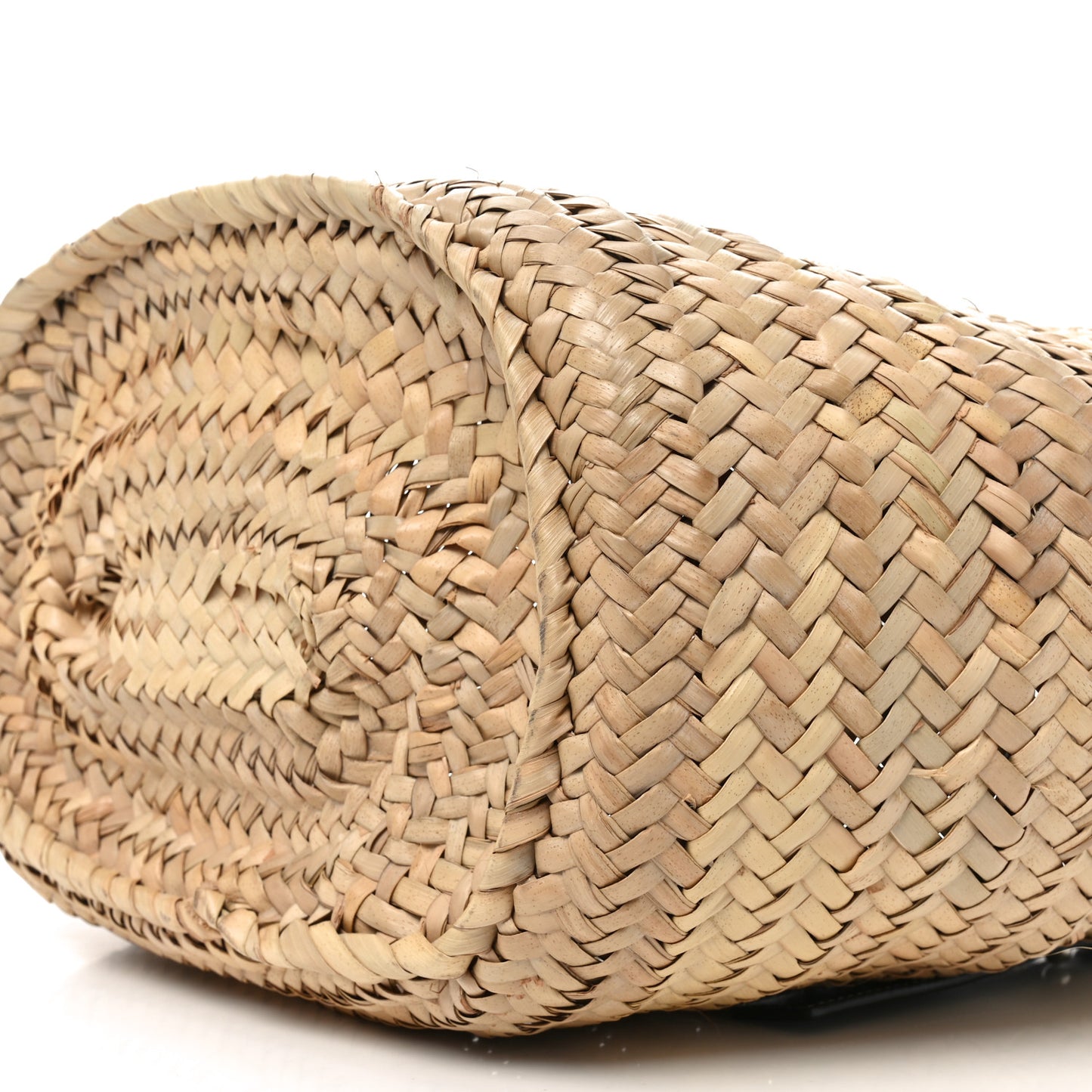 Raffia Basket Tote Bag Natural Black