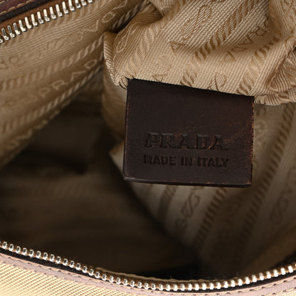 Prada Jacquard Logo Small Flat Messenger Bag Corda Bruciato 7 of 22