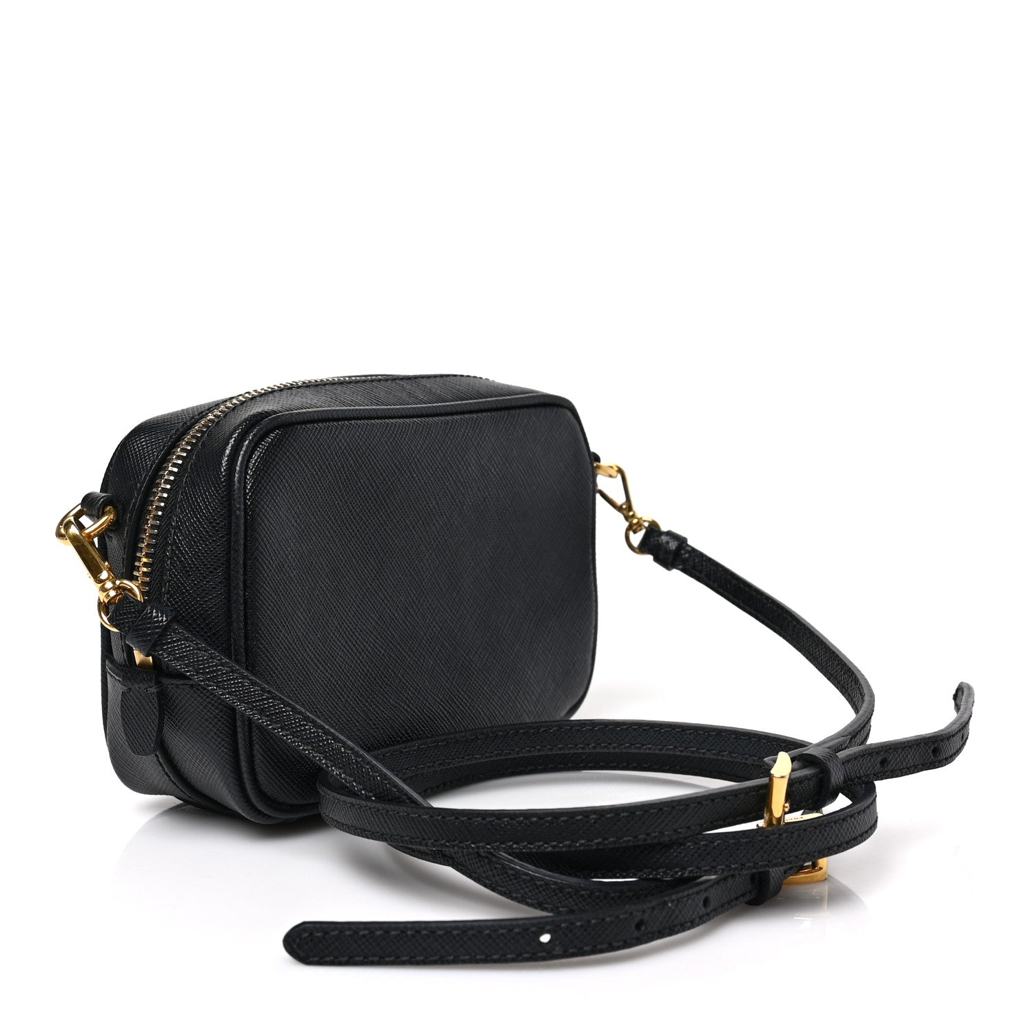 Prada Saffiano Mini Camera Crossbody Bag Black 3 of 8