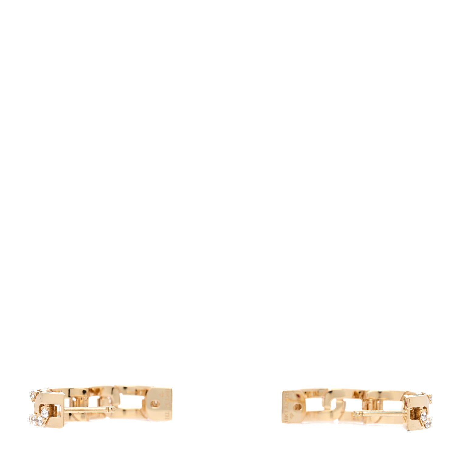 Roberto Coin 18K Yellow Gold Diamond Navarra Hoop Earrings 3 of 5