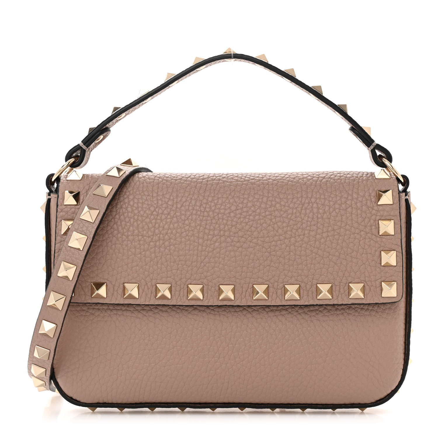 Valentino Garavani Grainy Calfskin Rockstud Crossbody Pouch Poudre 1 of 10