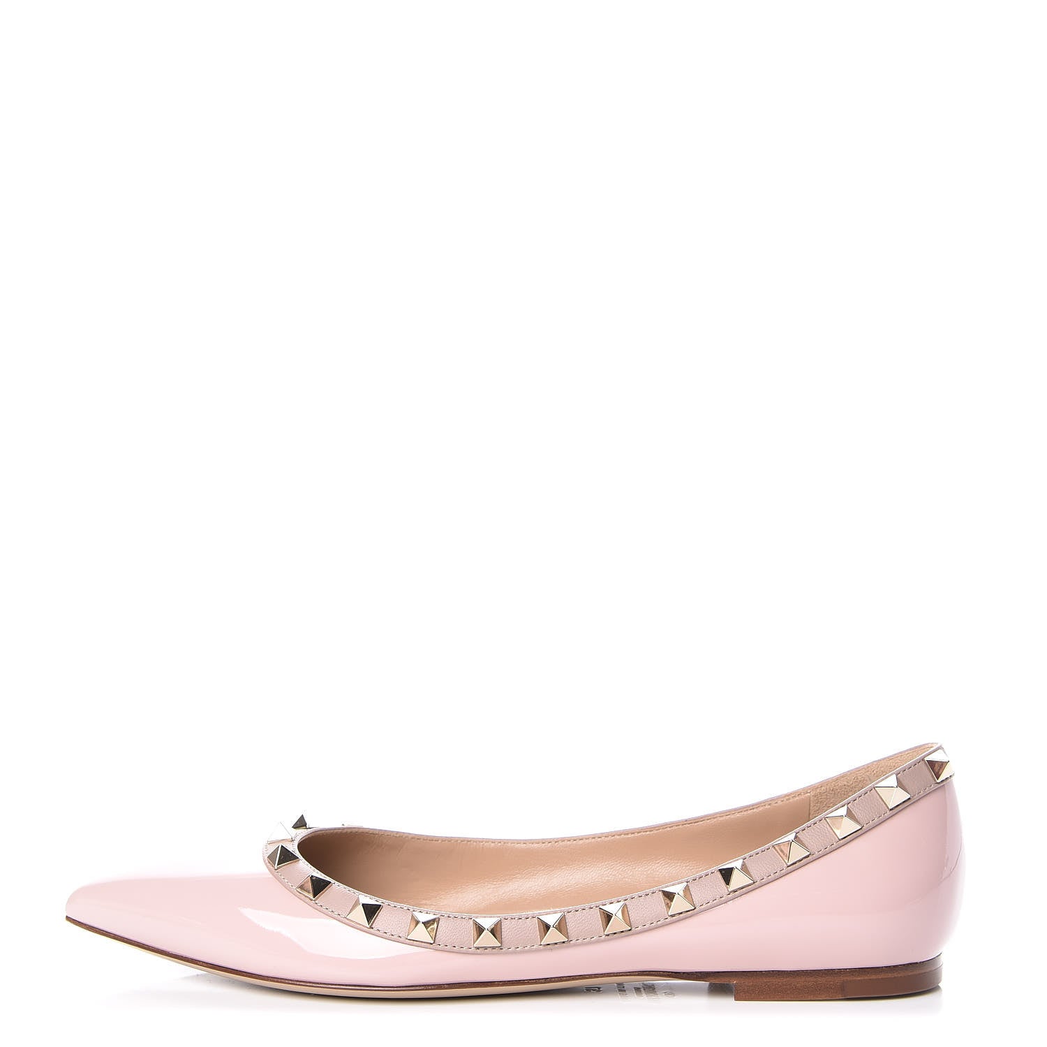 Valentino Garavani Patent Rockstud Ballerina Flats 37 Water Rose Poudre 1 of 11