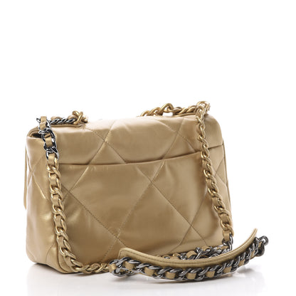 Chanel Metallic Goatskin Quilted Medium 19 Flap Gold 4 of 12