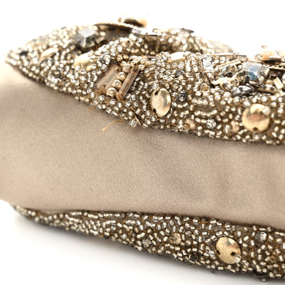 Judith Leiber Satin Beaded Crystal Evening Clutch Gold 10 of 11