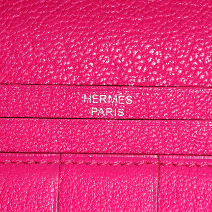 Hermes Chevre Mysore Bearn Gusset Wallet Rose Tyrien 5 of 8