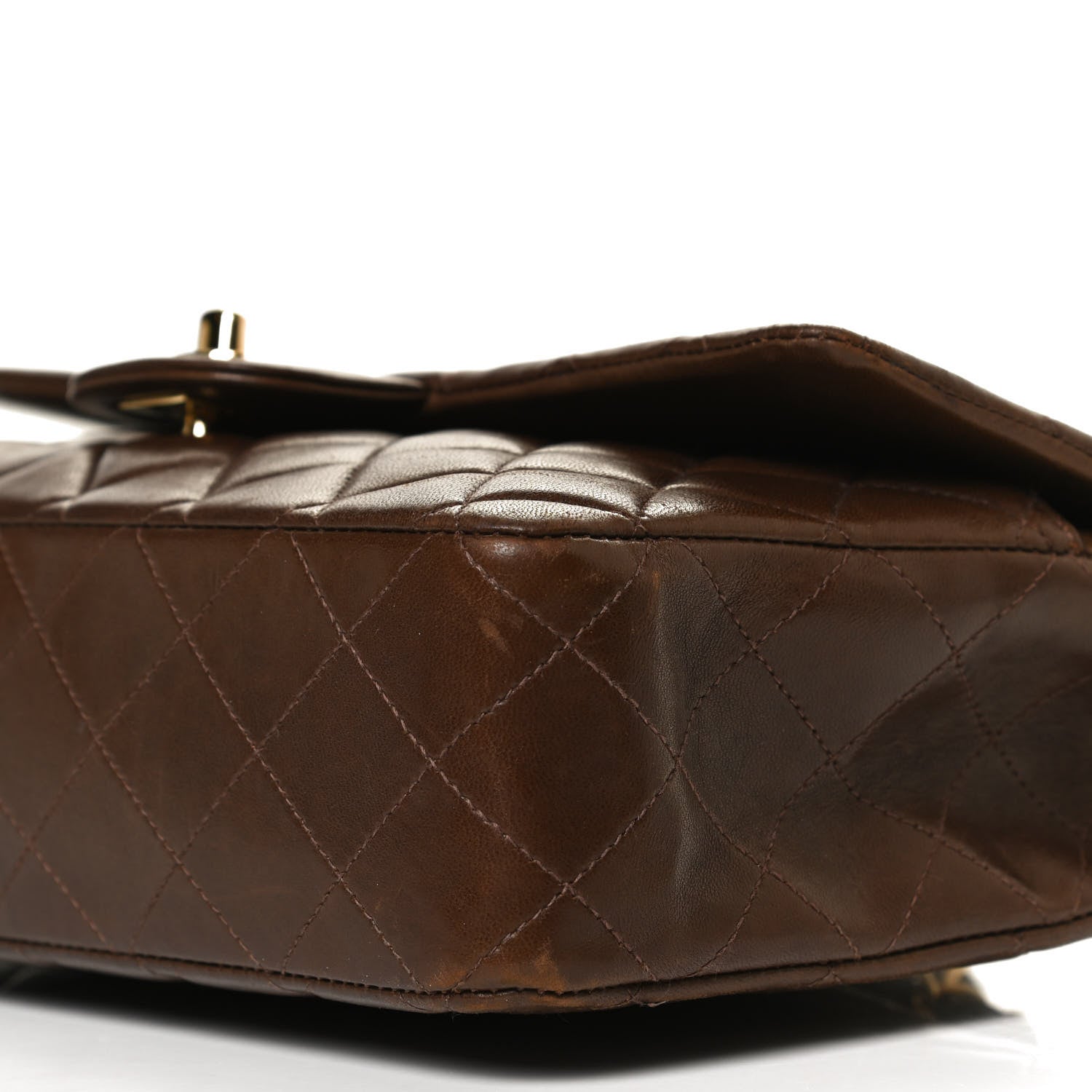 Chanel Lambskin Quilted Medium Double Flap Brown 10 of 13