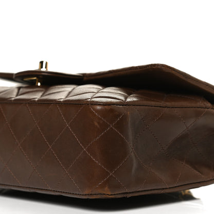 Chanel Lambskin Quilted Medium Double Flap Brown 10 of 13