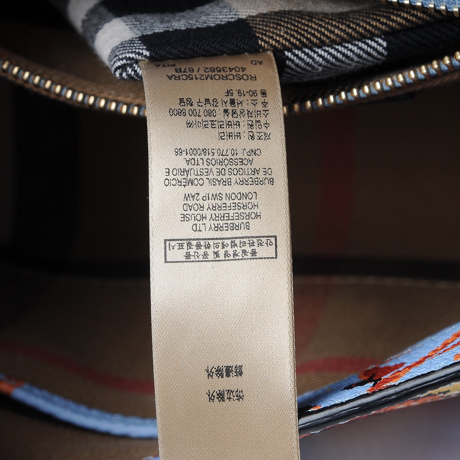 Burberry Soft Grain Calfskin Floral Print Small Buckle Tote Peony Rose Pale Blue Vibrant Orange 8 of 11