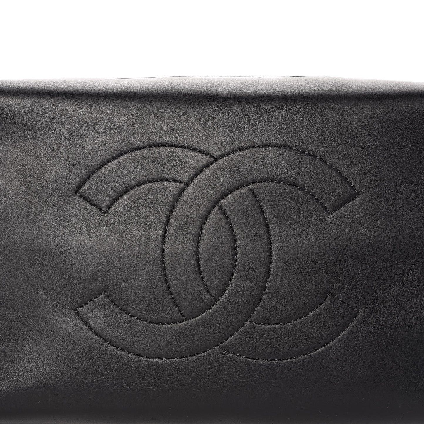 Calfskin Quilted Small Easy Shopping Tote Black