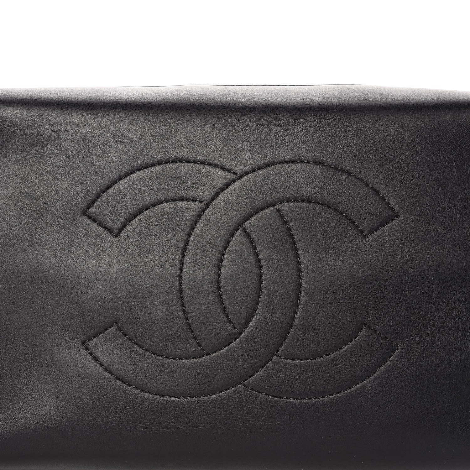 Chanel Calfskin Quilted Small Easy Shopping Tote Black 13 of 13