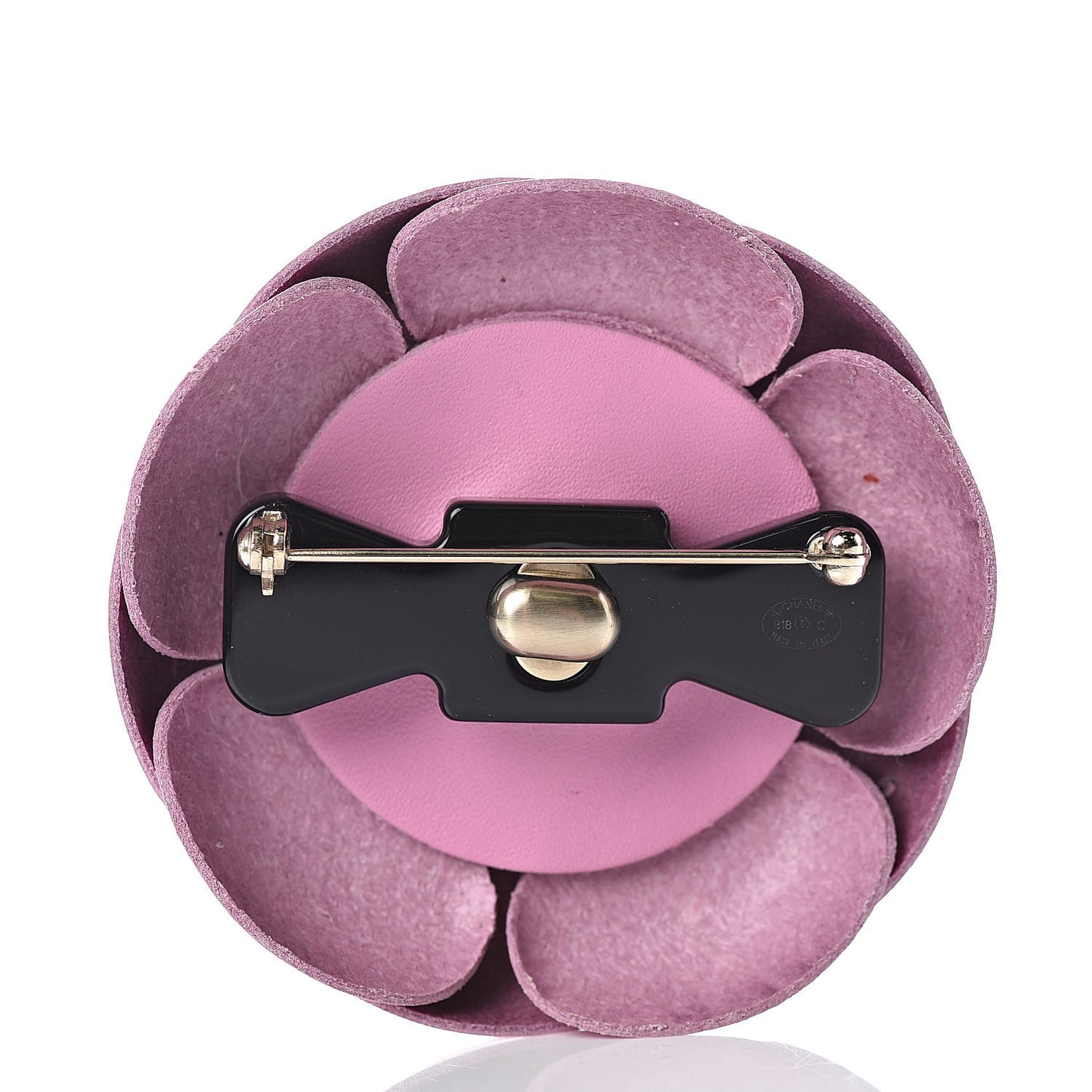 Lambskin Camellia Brooch Pink