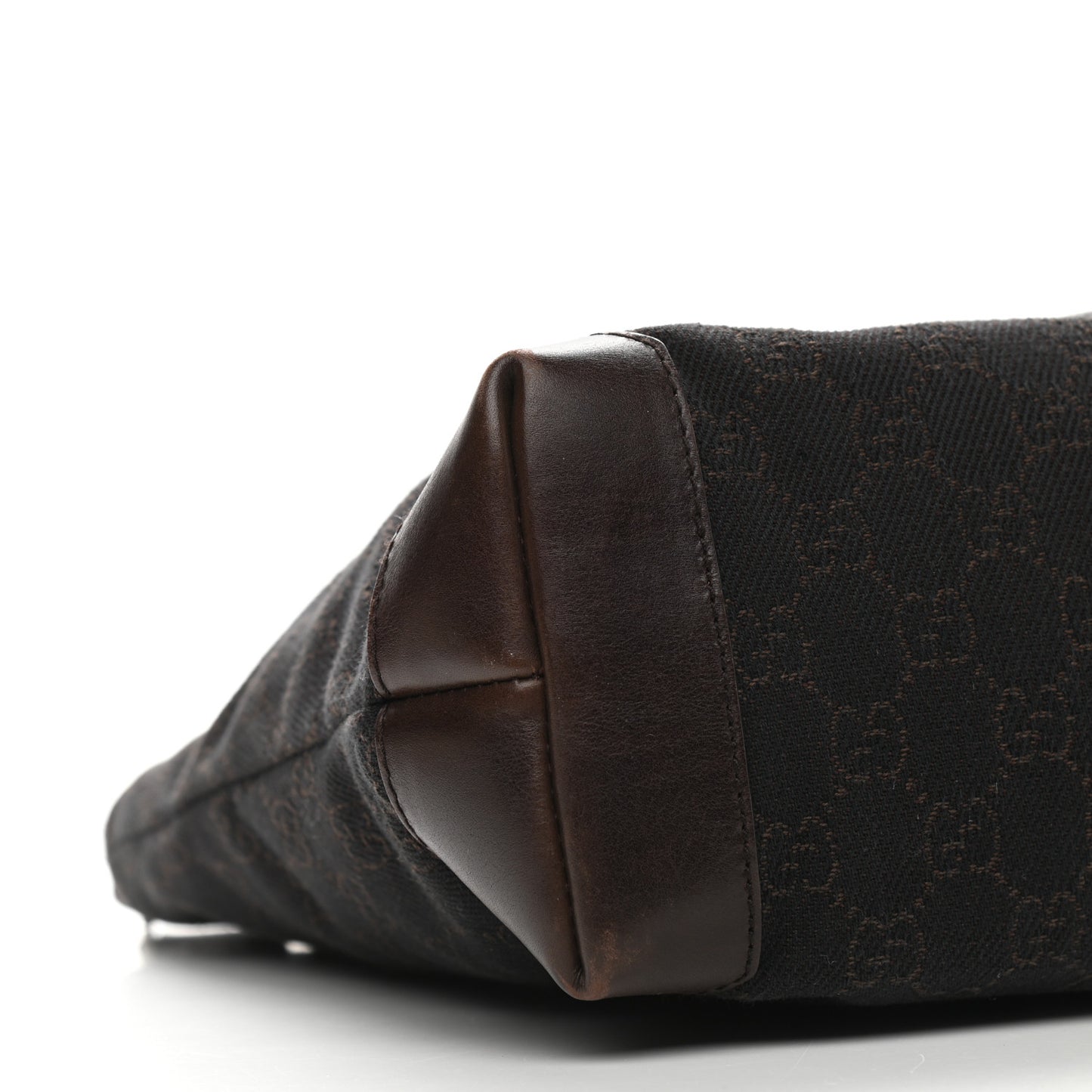 Denim Monogram Tote Bag Dark Brown