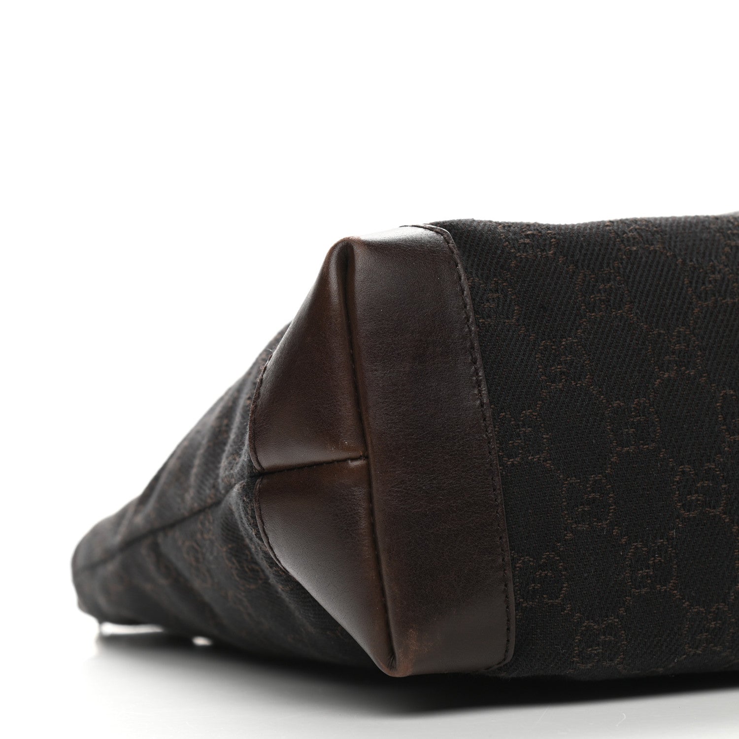 Gucci Denim Monogram Tote Bag Dark Brown 8 of 9