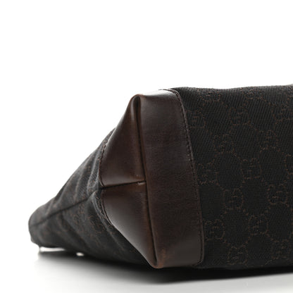 Gucci Denim Monogram Tote Bag Dark Brown 8 of 9