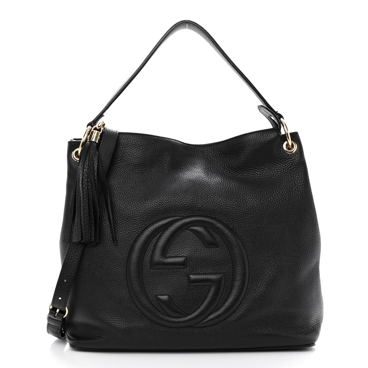 Gucci Pebbled Calfskin Large Soho Hobo Black 1 of 12