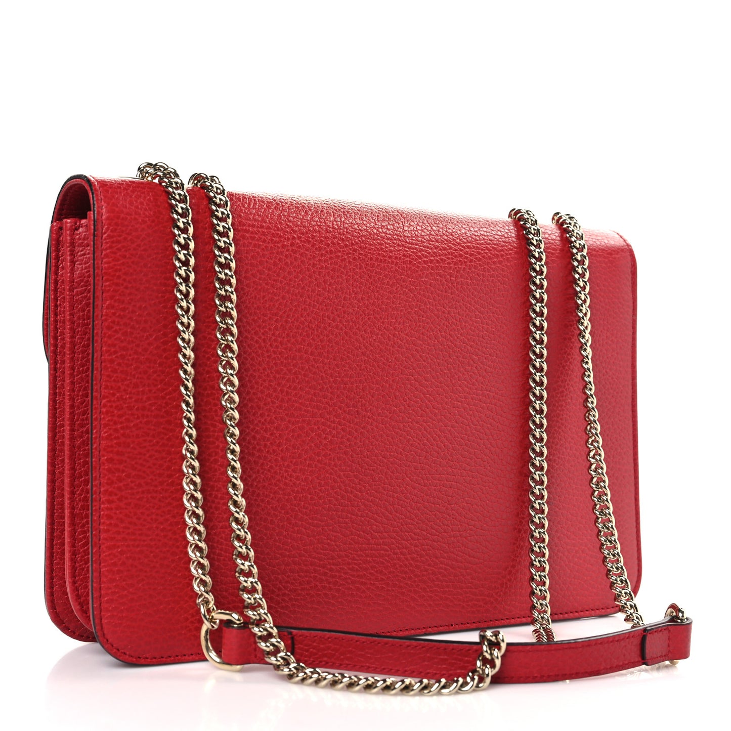 Dollar Calfskin Interlocking G Shoulder Bag Red