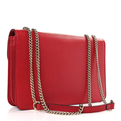 Gucci Dollar Calfskin Interlocking G Shoulder Bag Red 3 of 9