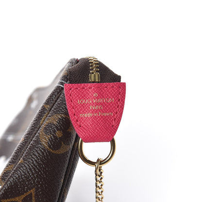 Louis Vuitton Monogram 2019 Christmas Animation Mini Courchevel Pochette Accessories Fuchsia 6 of 8