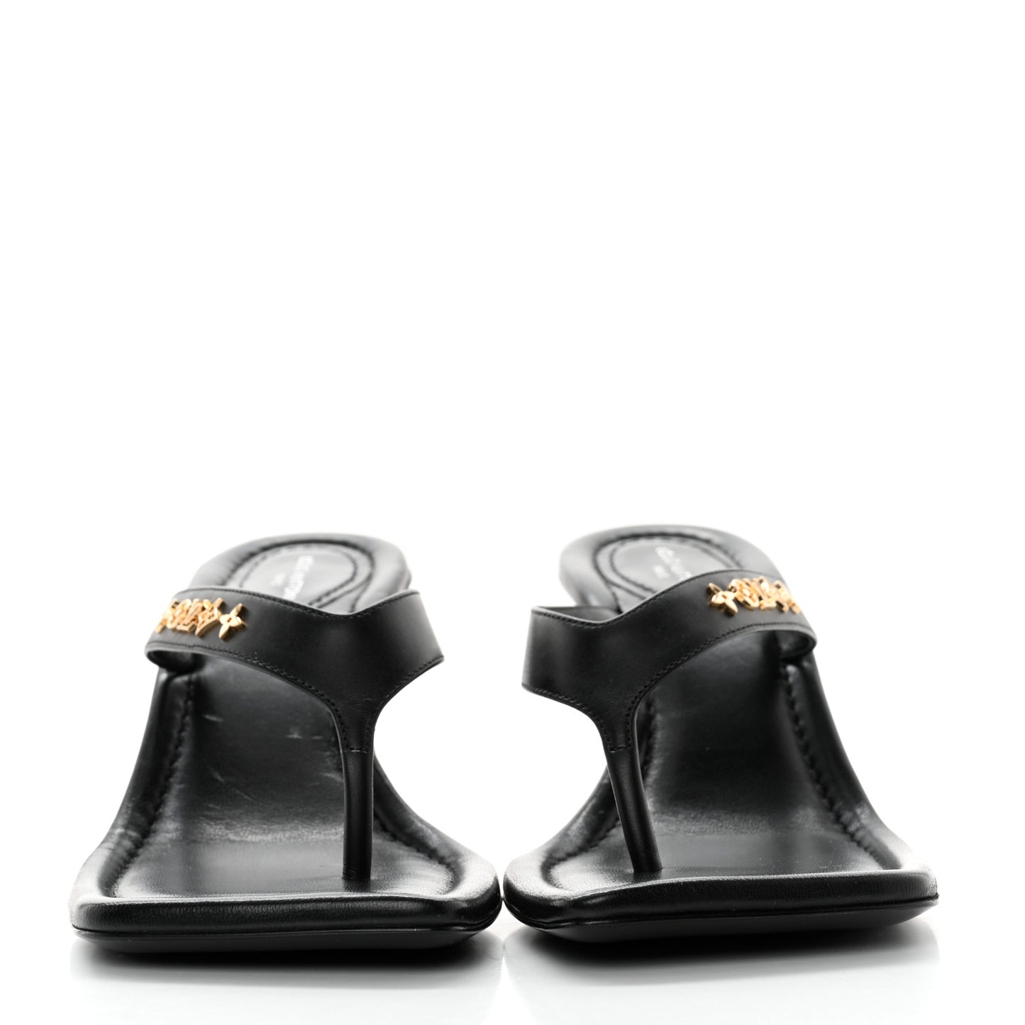 Calfskin Signature Thong Sandal 36.5 Black