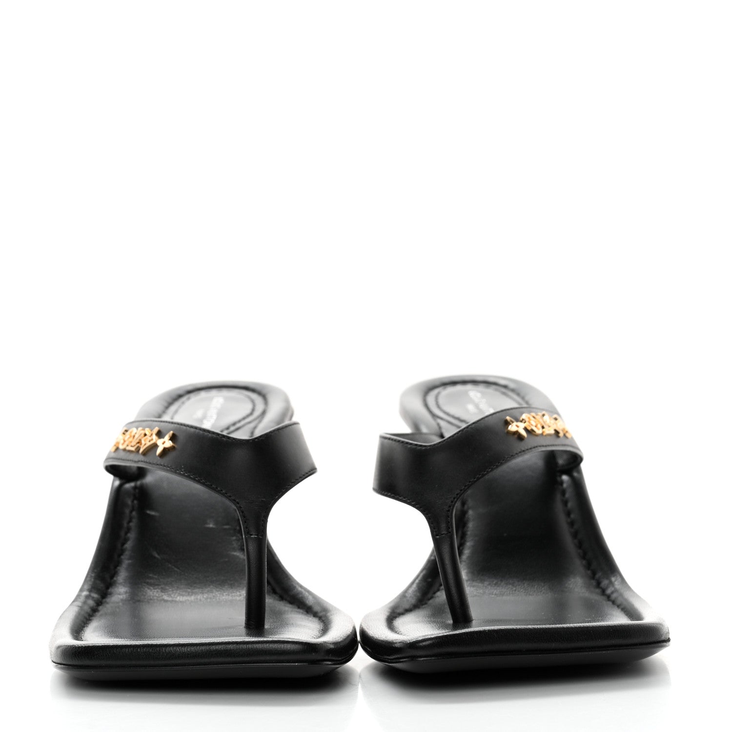 Louis Vuitton Calfskin Signature Thong Sandal 36.5 Black 2 of 11