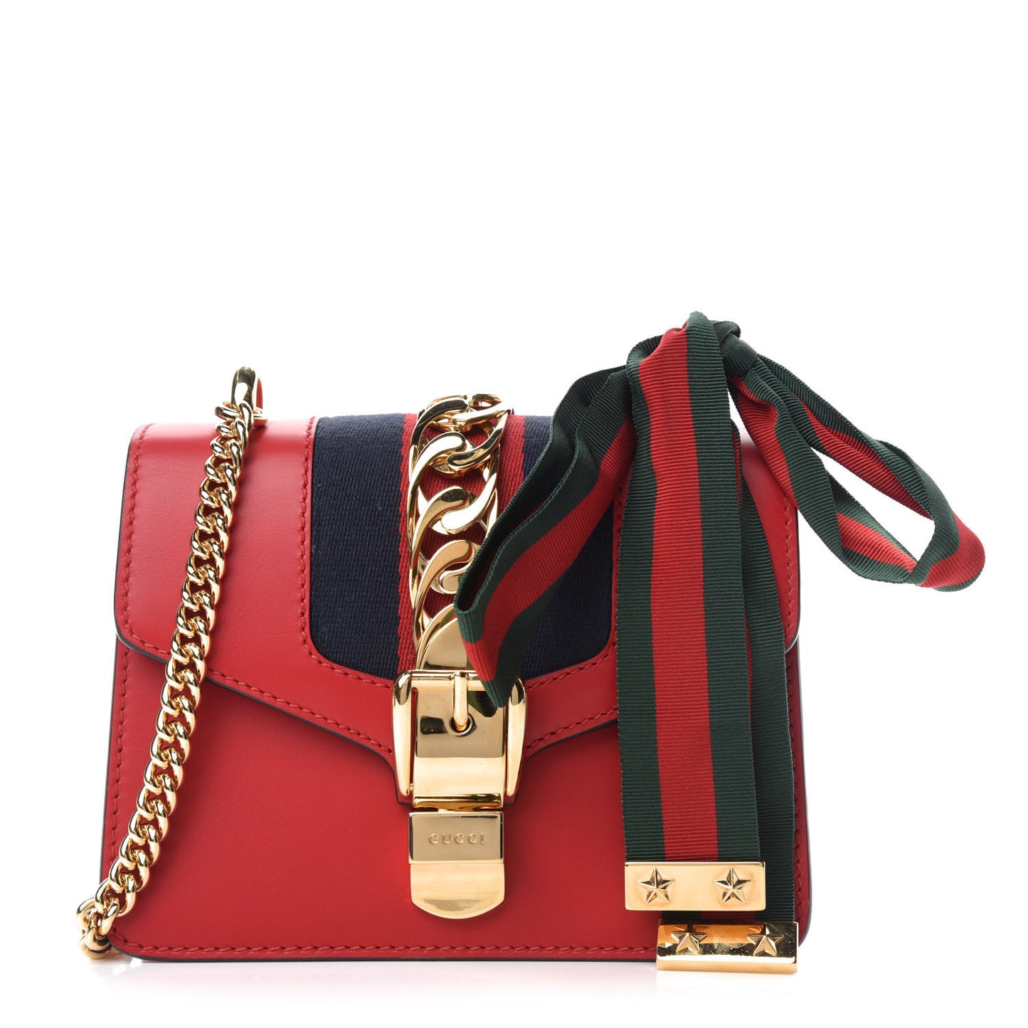 Calfskin Mini Sylvie Chain Shoulder Bag Hibiscus Red