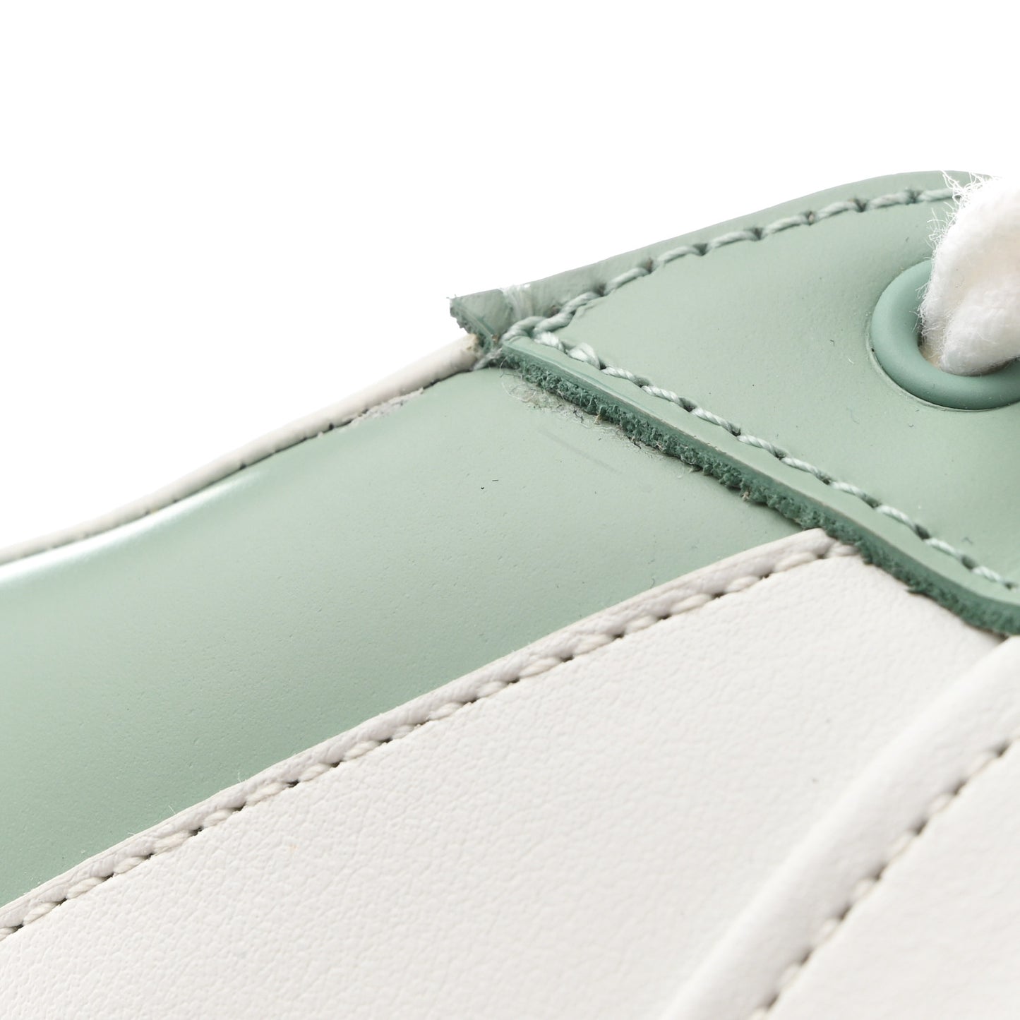 Vitello Sport Spazzolato Rois Metal Triangle Logo Mens Downtown Low Top Sneakers 8.5 White Green