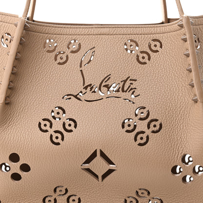 Christian Louboutin Calfskin Perforated Loubinthesky Large Cabarock Spikes Tote Roca 7 of 9
