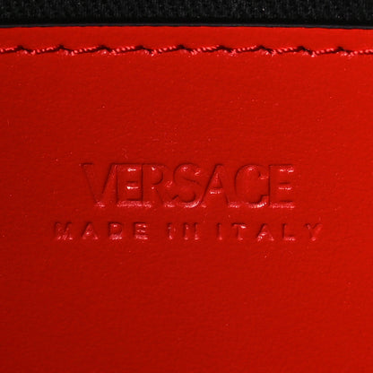 Versace Coated Canvas La Greca Signature Top Handle Bag Blue Red 6 of 8