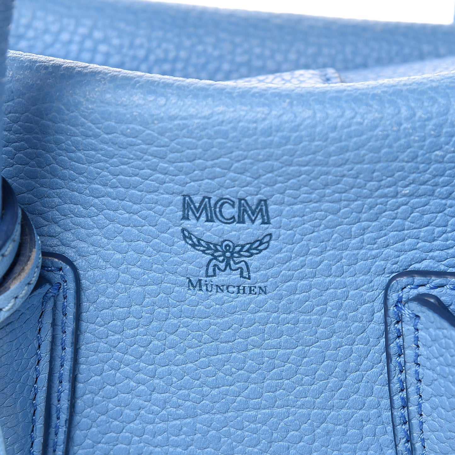 Grained Calfskin Mini Milla Tote Mediterranean Blue