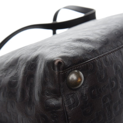 Gucci Calfskin Horsebit Embossed Medium Babouska Shopping Tote Dark Brown 13 of 14