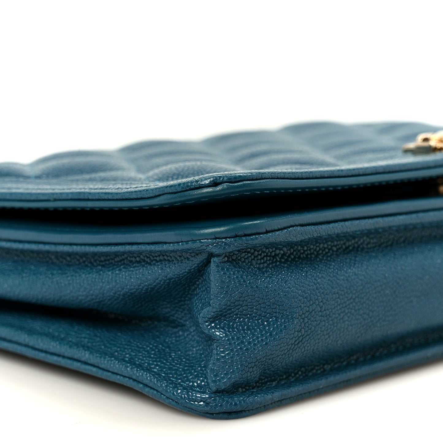 Caviar Quilted Boy Wallet On Chain WOC Blue