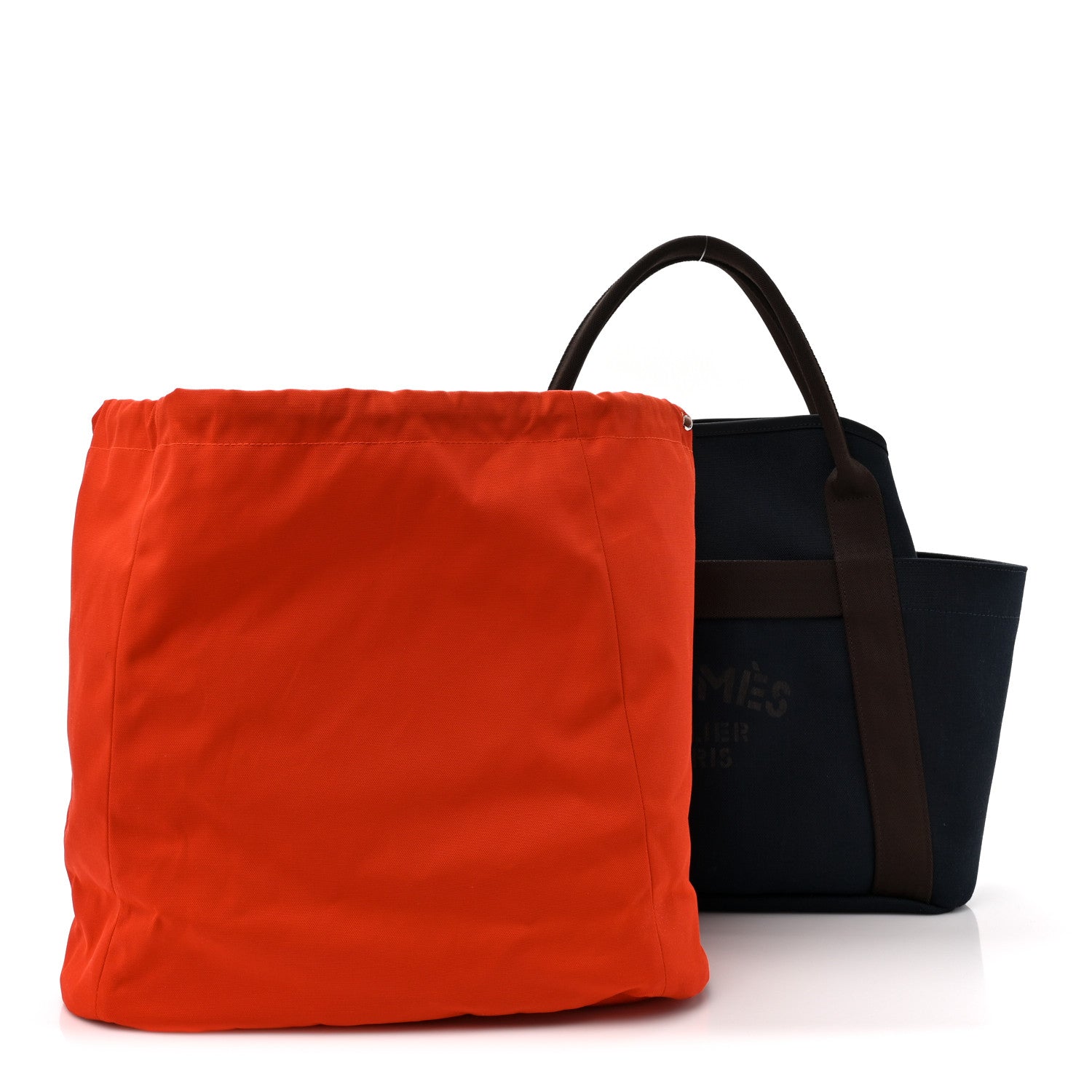 Hermes Toile Sac De Pansage Groom Bleu Navy Feu 3 of 16