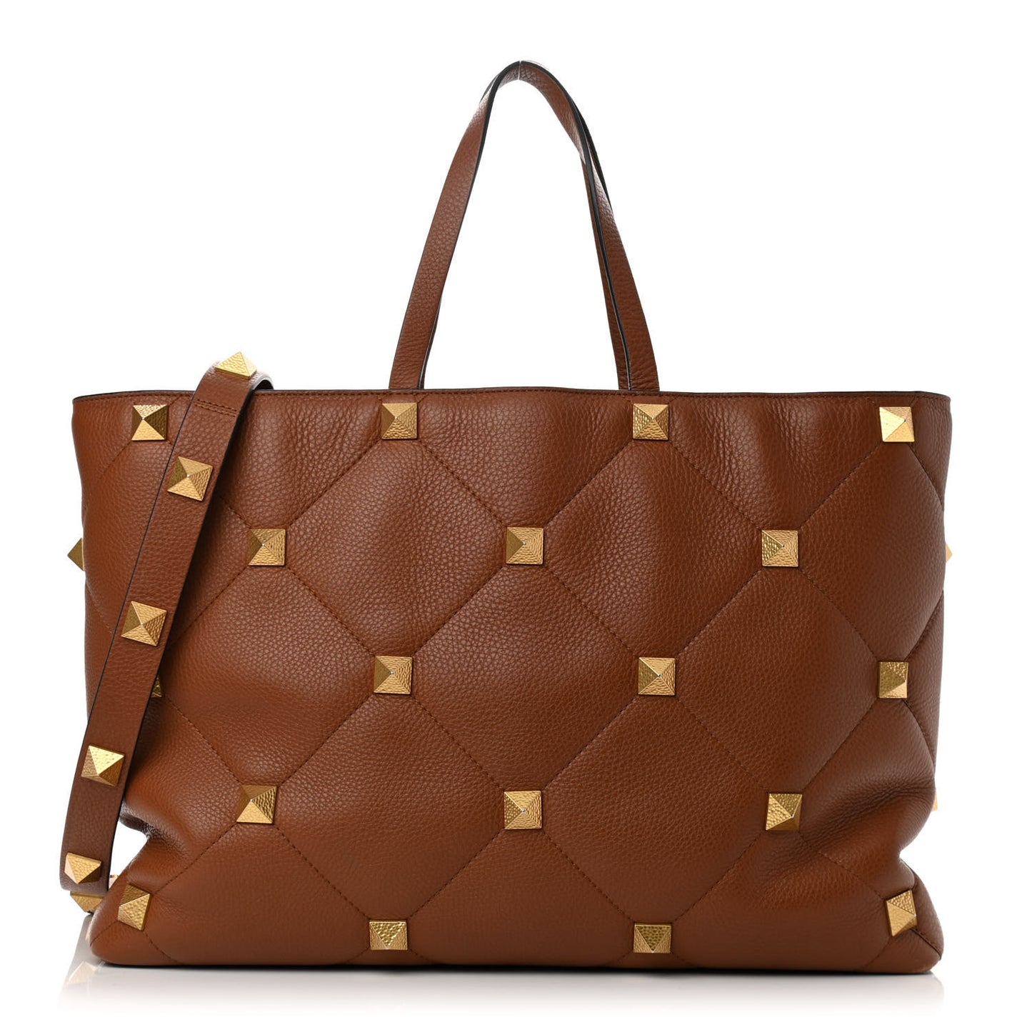 Grained Calfskin Large Roman Stud Tote Selleria