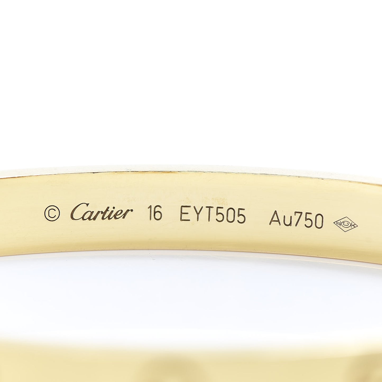 18K Yellow Gold LOVE Bracelet 16