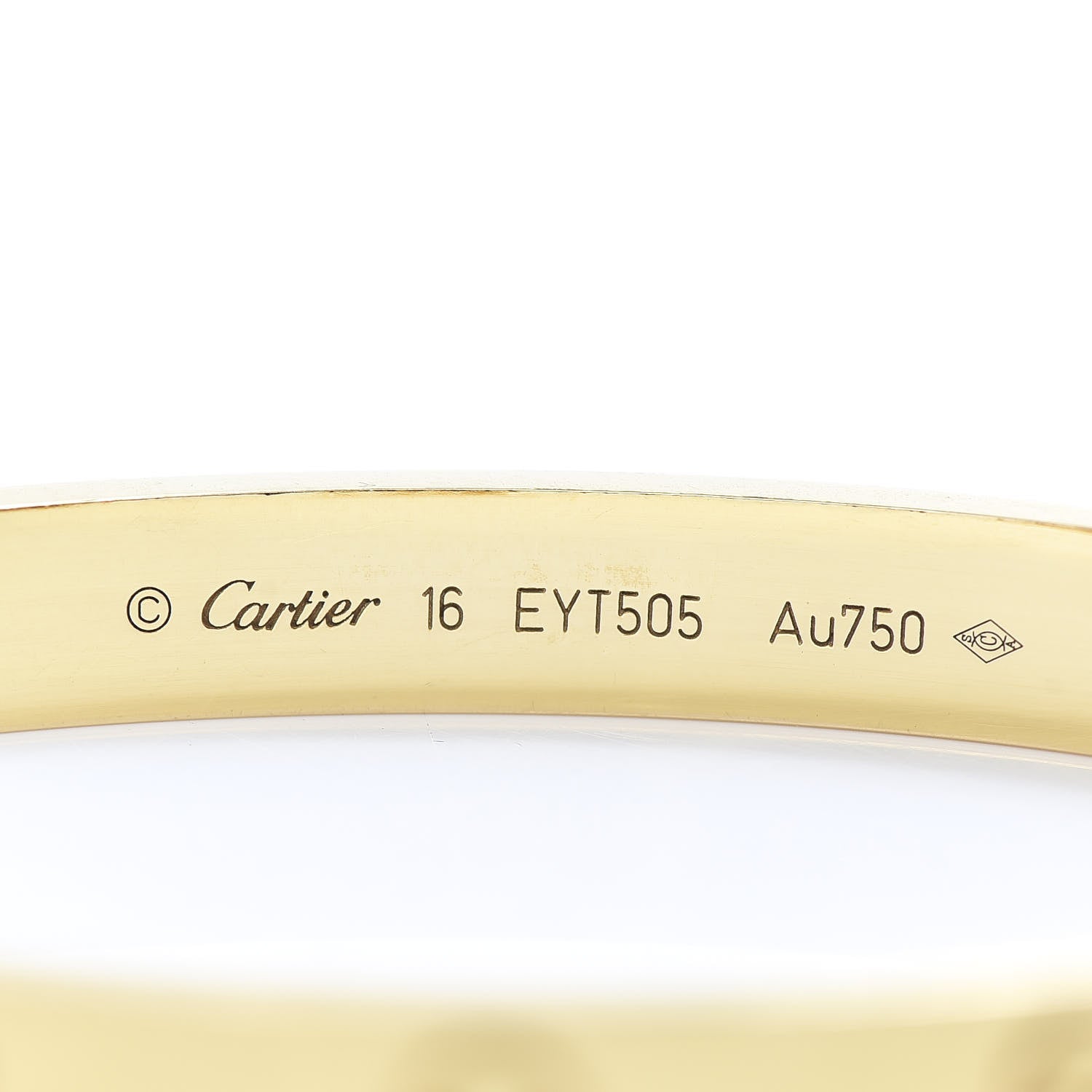 Cartier 18K Yellow Gold LOVE Bracelet 16 5 of 7