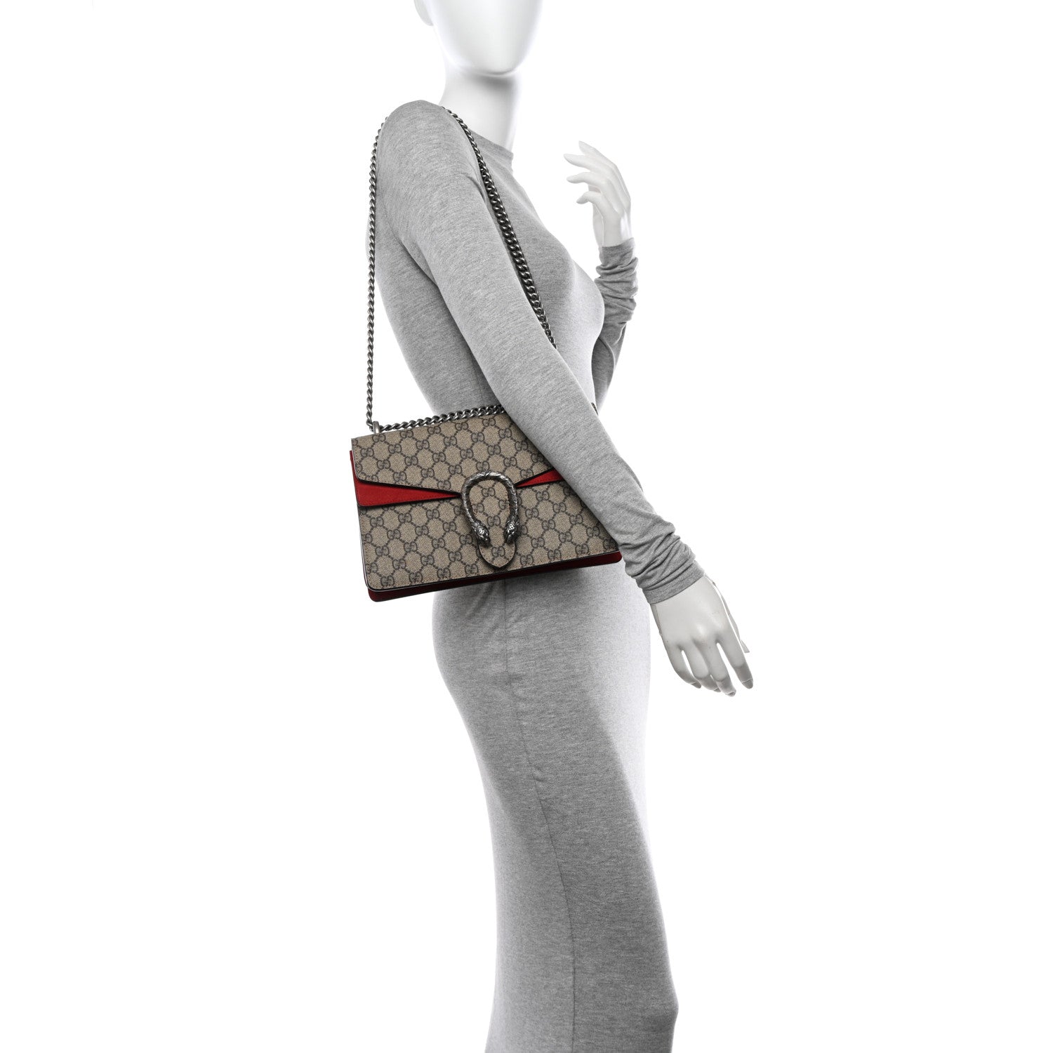 Gucci GG Supreme Monogram Small Dionysus Shoulder Bag Red 2 of 14