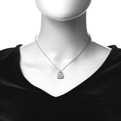 Hermes 18K White Gold Diamond Constance Amulette Pendant Necklace 2 of 6