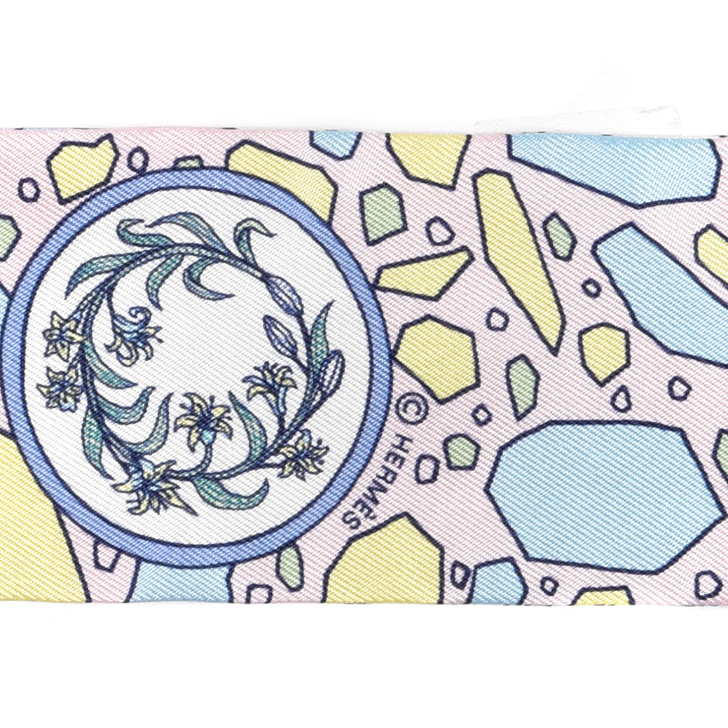 Hermes Silk La Danse Des Amazones Twilly Rose Pale Bleu Jaune 4 of 4