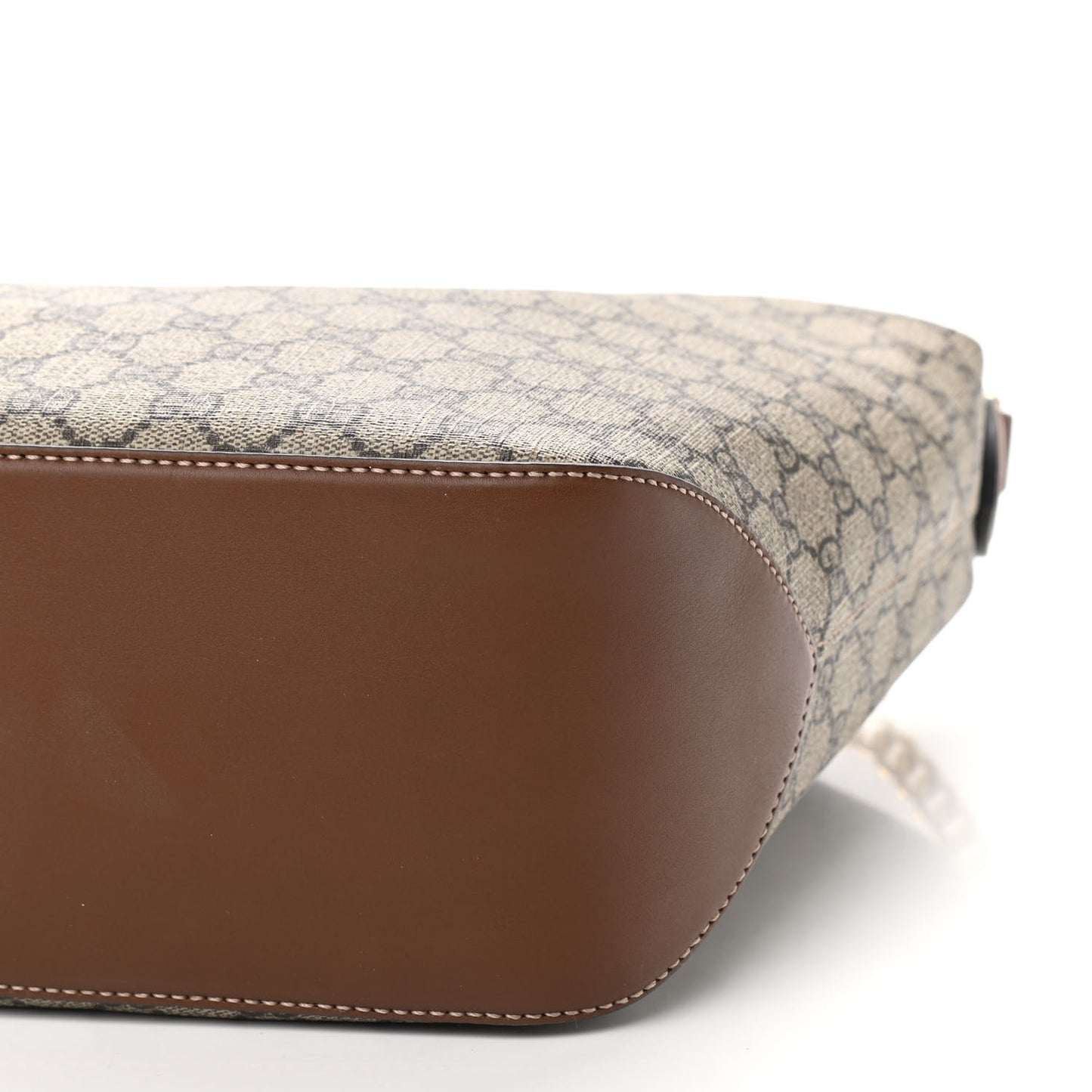 GG Supreme Monogram Large Linea A Hobo Light Brown
