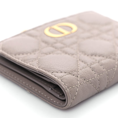 Christian Dior Grained Calfskin Supple Cannage Caro Dahlia Wallet Taupe 8 of 9