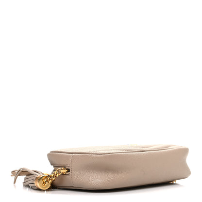 Saint Laurent Grain De Poudre Matelasse Monogram Mini Lou Camera Bag Dark Beige 4 of 11