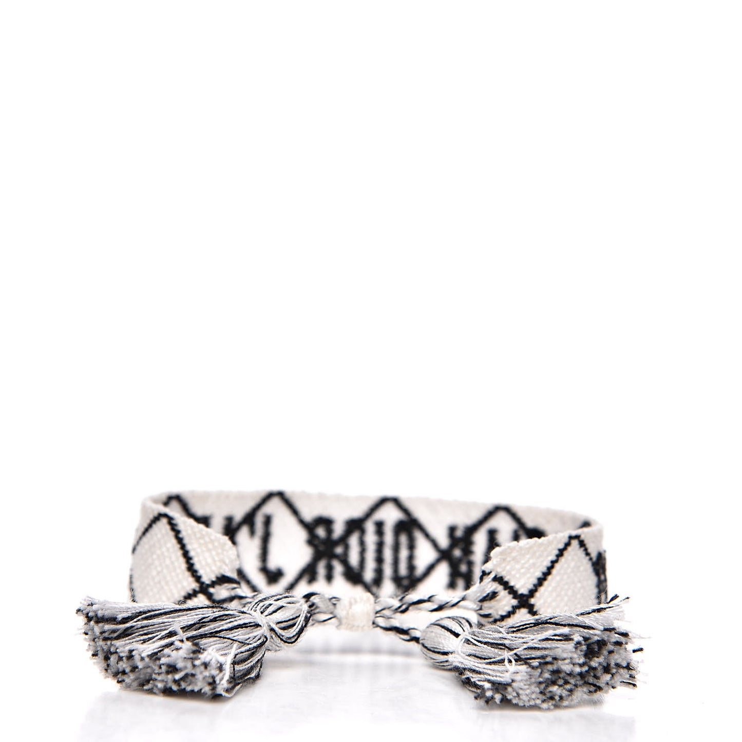 Woven Cotton J'Adior Friendship Bracelet White Black
