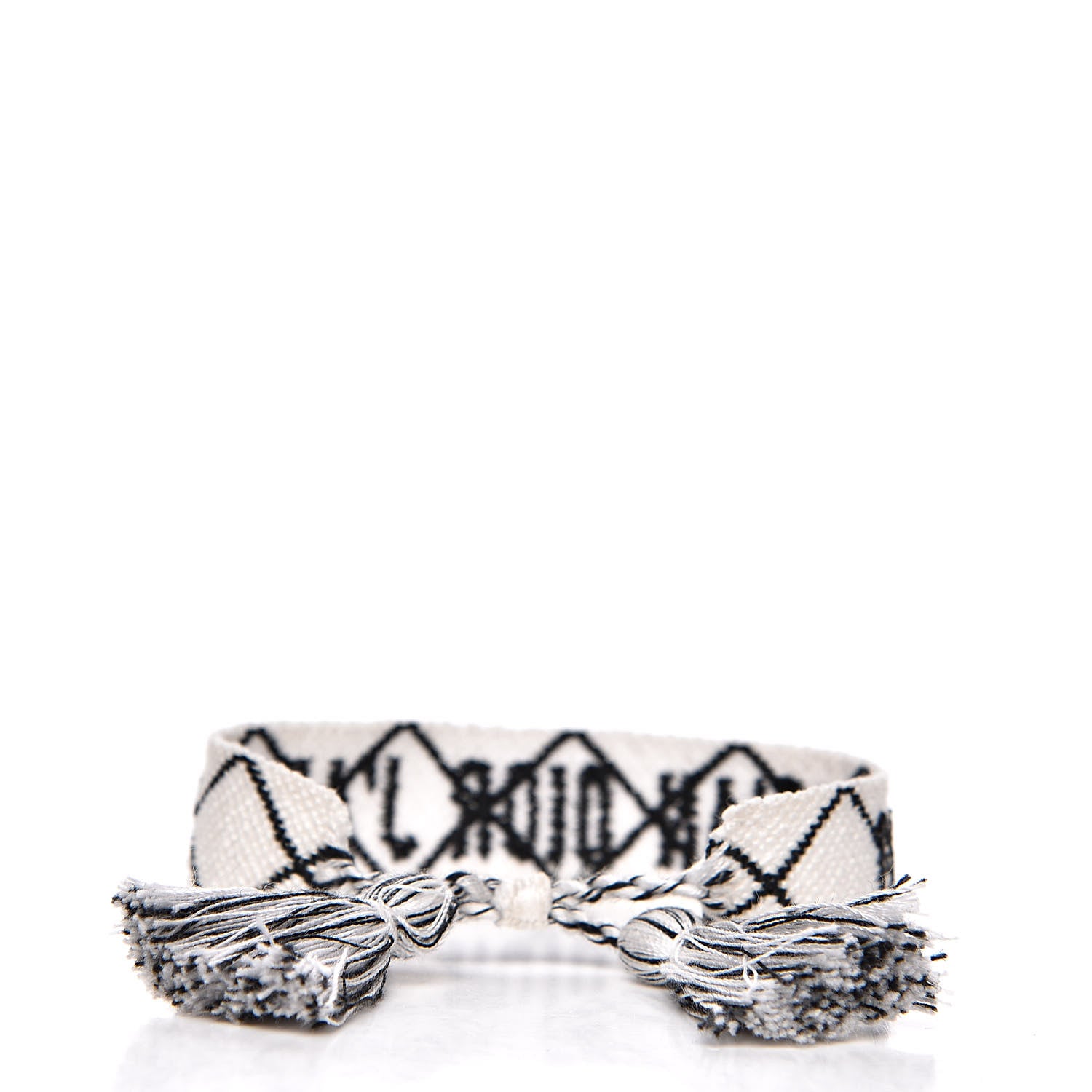 Christian Dior Woven Cotton J'Adior Friendship Bracelet White Black 3 of 3